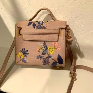 Embroidered Leather Crossbody Bag
